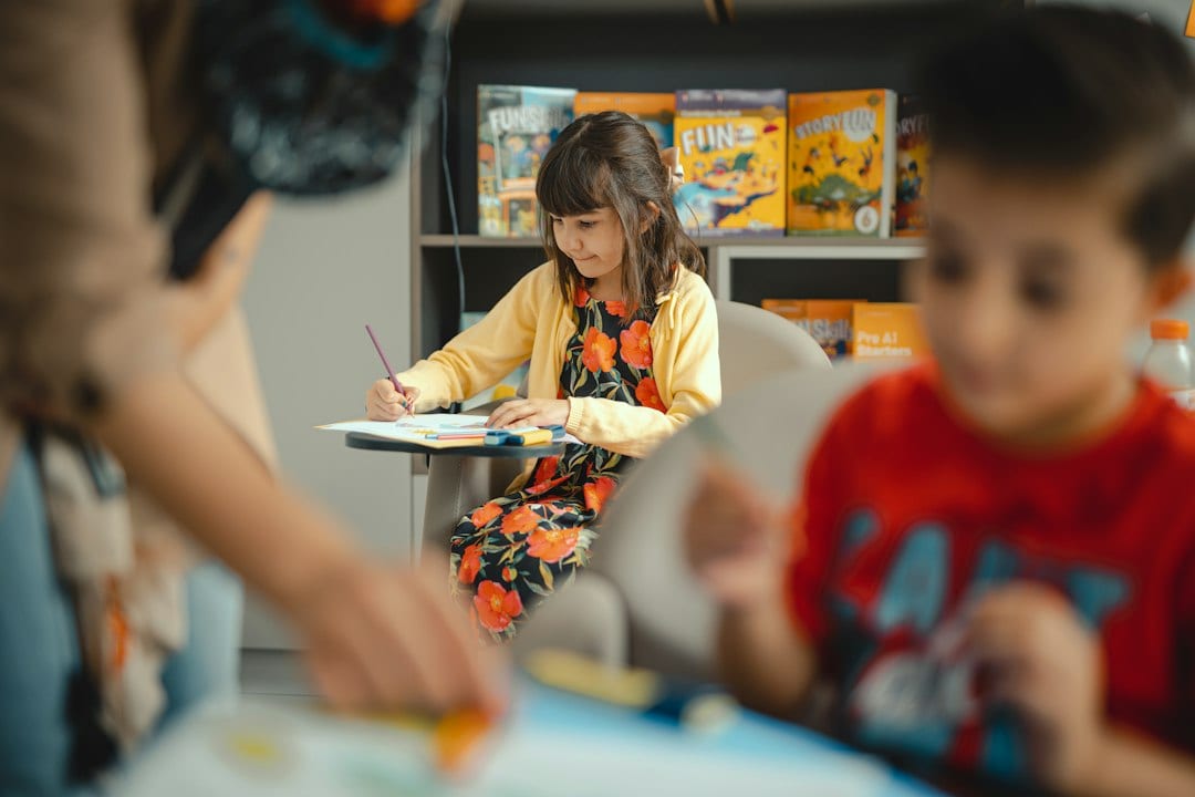 Children brainstorming business ideas together