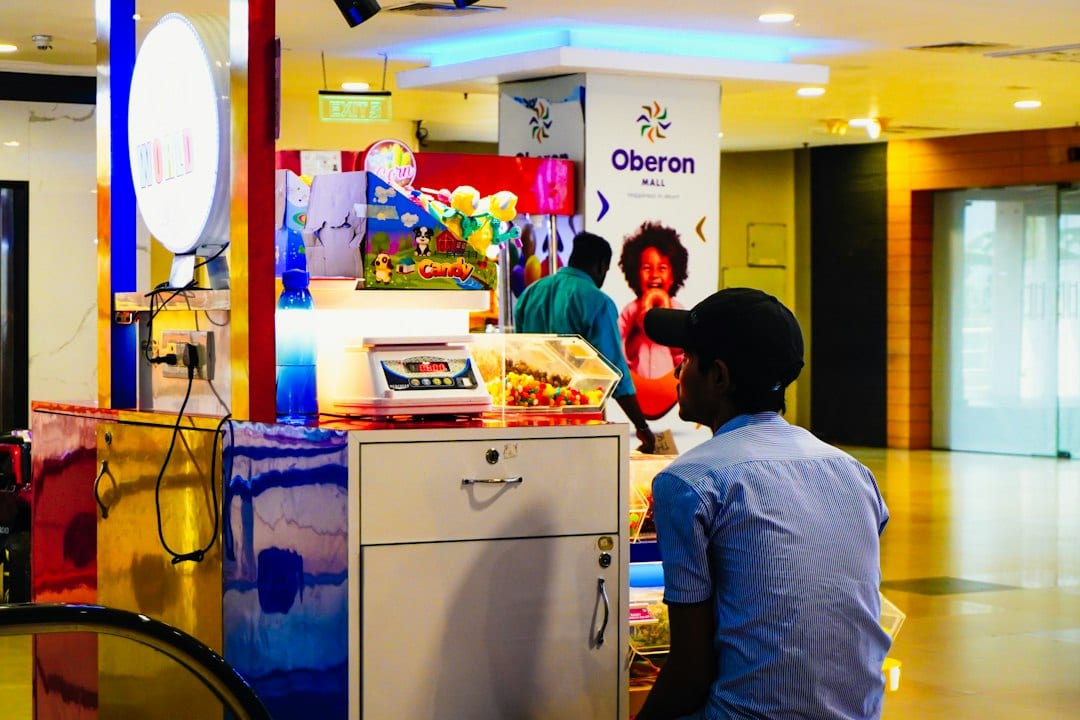 Children running a sales booth activity